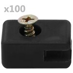 VIDAXL Ensemble de 100 supports de fil de cloture avec vis Anthracite