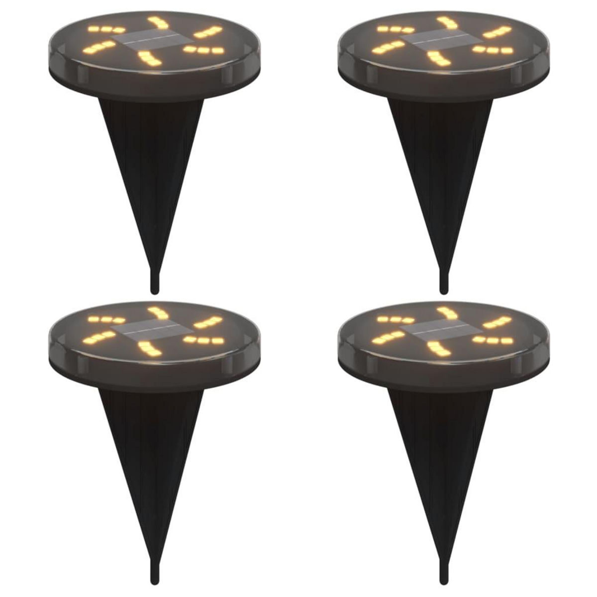 VIDAXL Lampes solaires de sol et piquets de sol exterieur 4 pcs