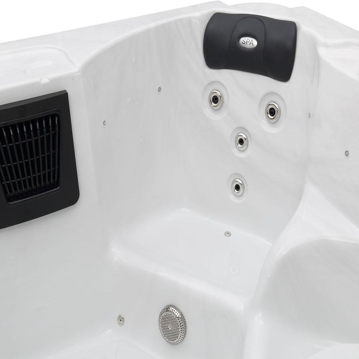 Habitat et Jardin Spa LED  Haïti  4 places - Enceintes bluetooth intégrées - Blanc