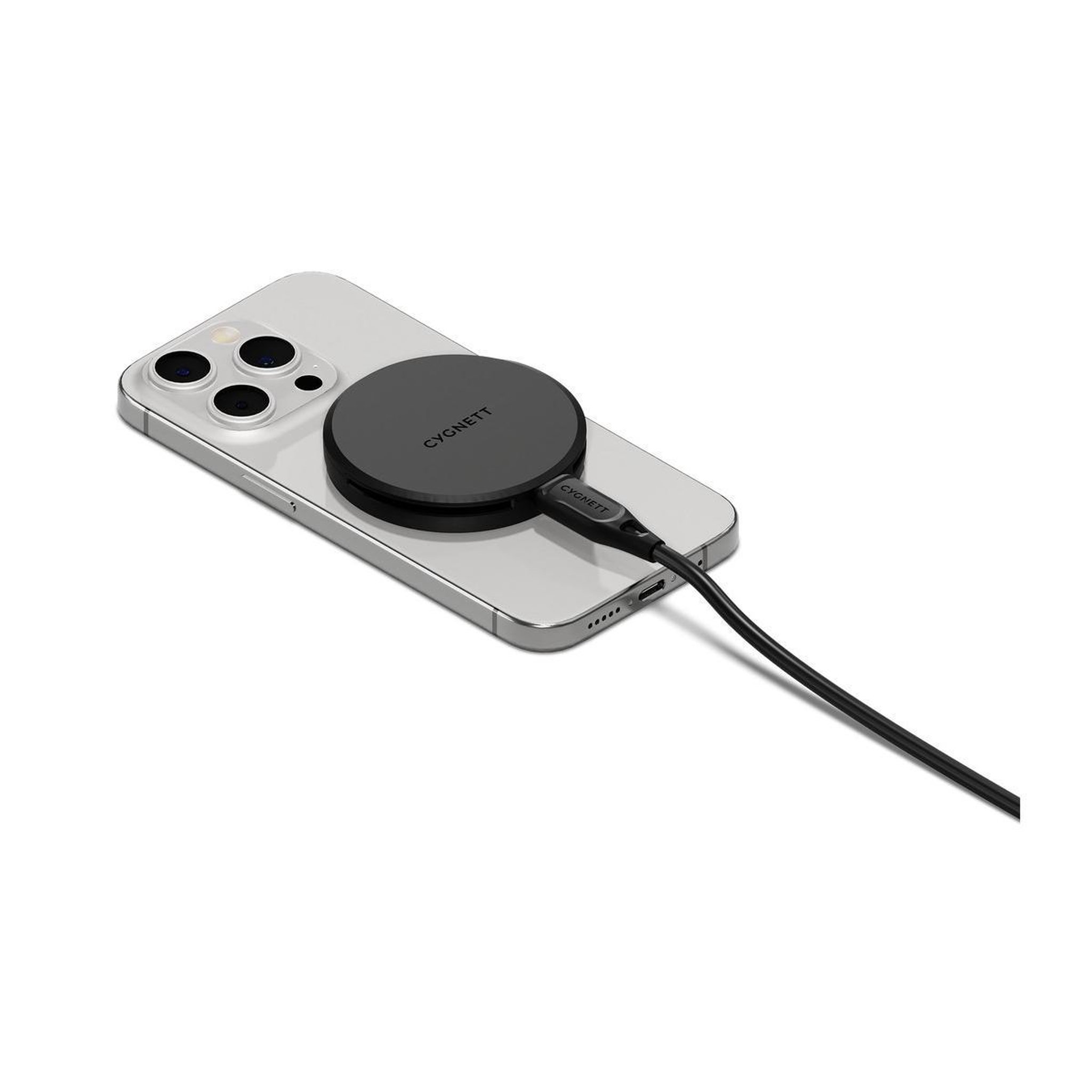 Voir la diapositive 3 : CYGNETT Cygnett chargepuck qi2.0 écouteurs, smartphone noir usb recharge sans fil charge rapide intérieure