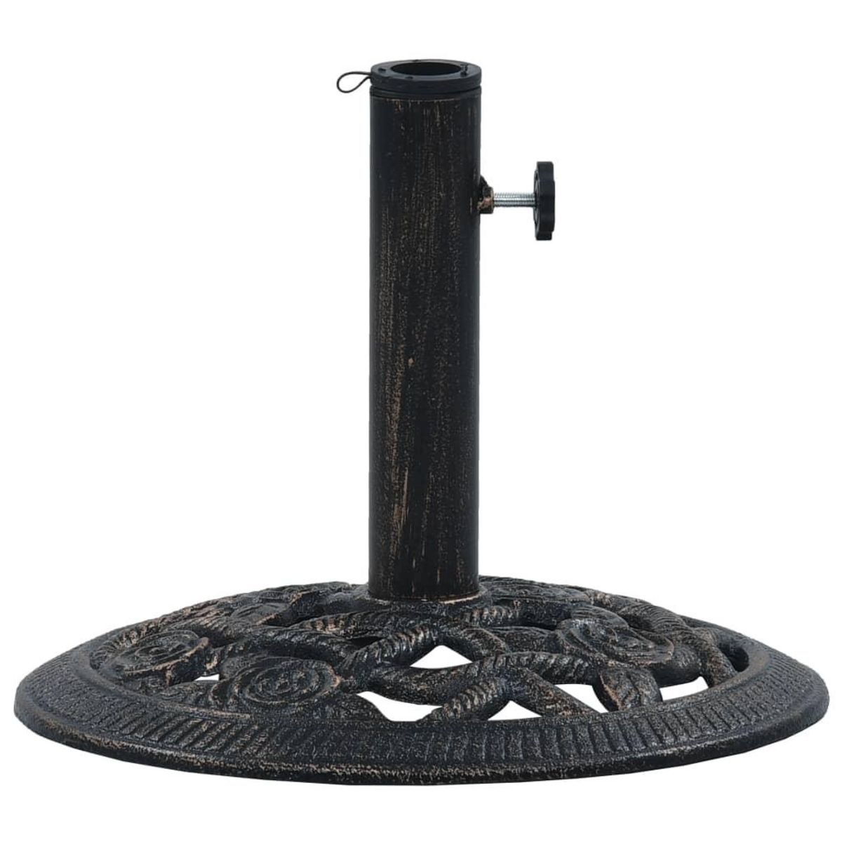 VIDAXL Socle de parasol Noir et bronze 9 kg 40 cm Fonte
