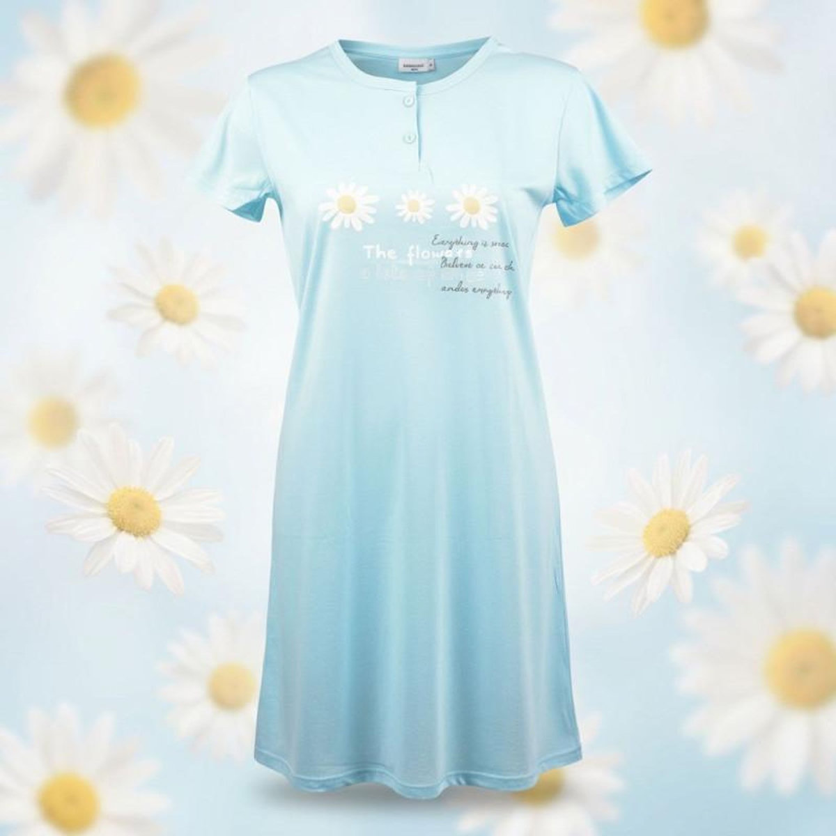 OZABI OZABI Chemise de Nuit Femme Microfibre Florales Manches Courtes