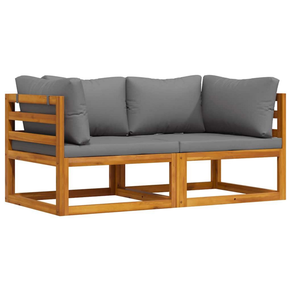 VIDAXL Canapes d'angle sectionnels 2 pcs avec coussins Gris fonce