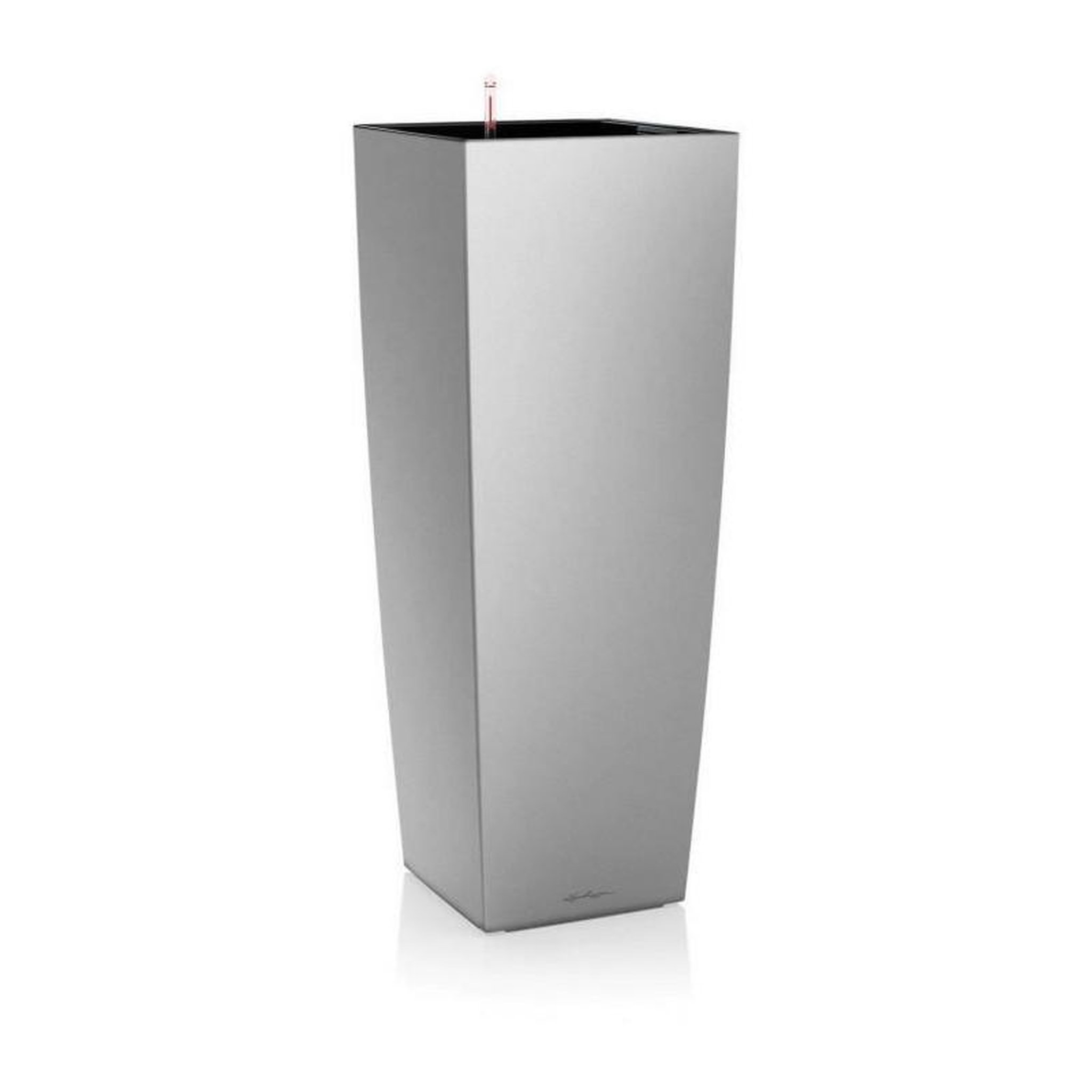 LECHUZA Pot de fleur LECHUZA Cubico Alto Premium 40 - kit complet, argent métallisé