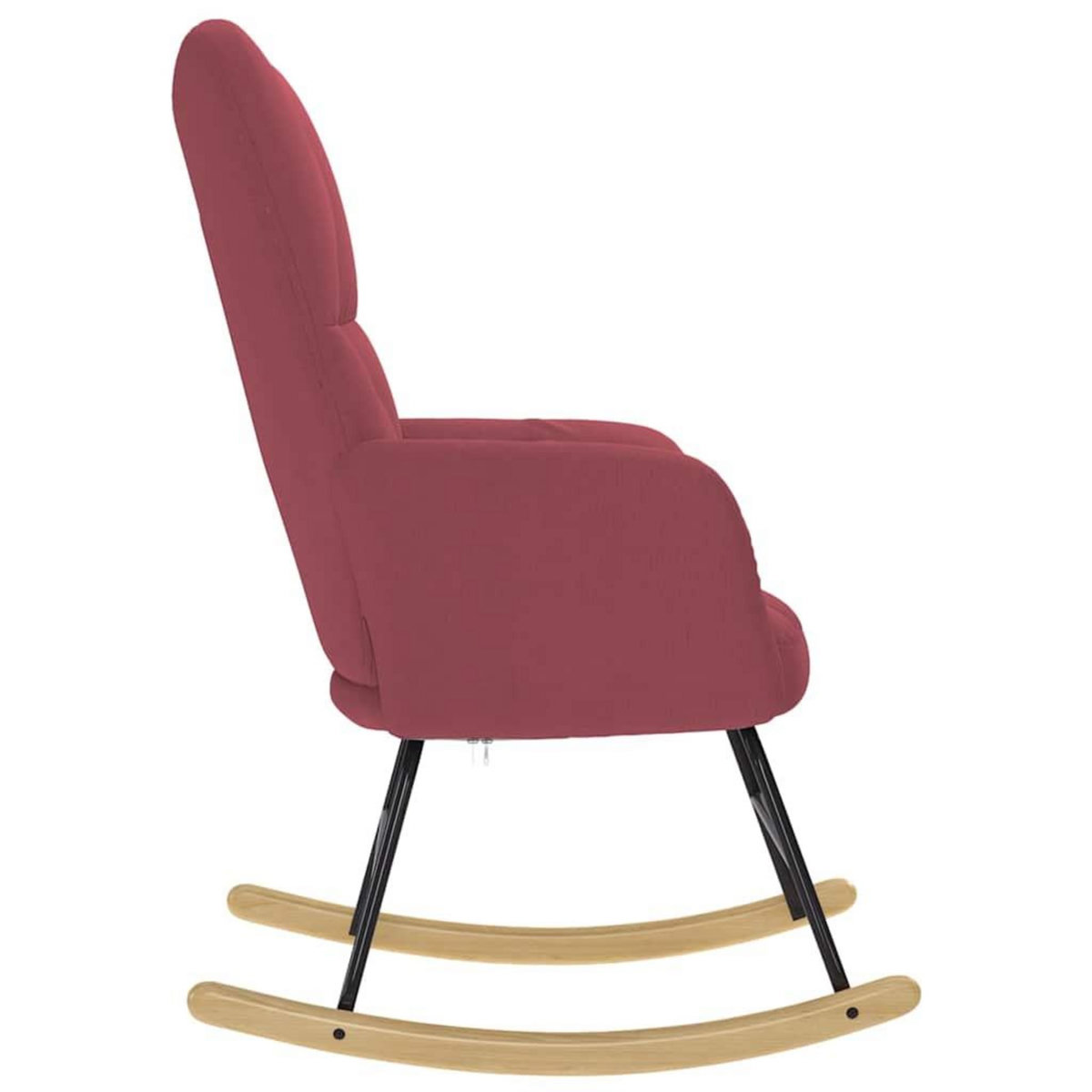 VIDAXL Chaise a bascule Rouge bordeaux Tissu
