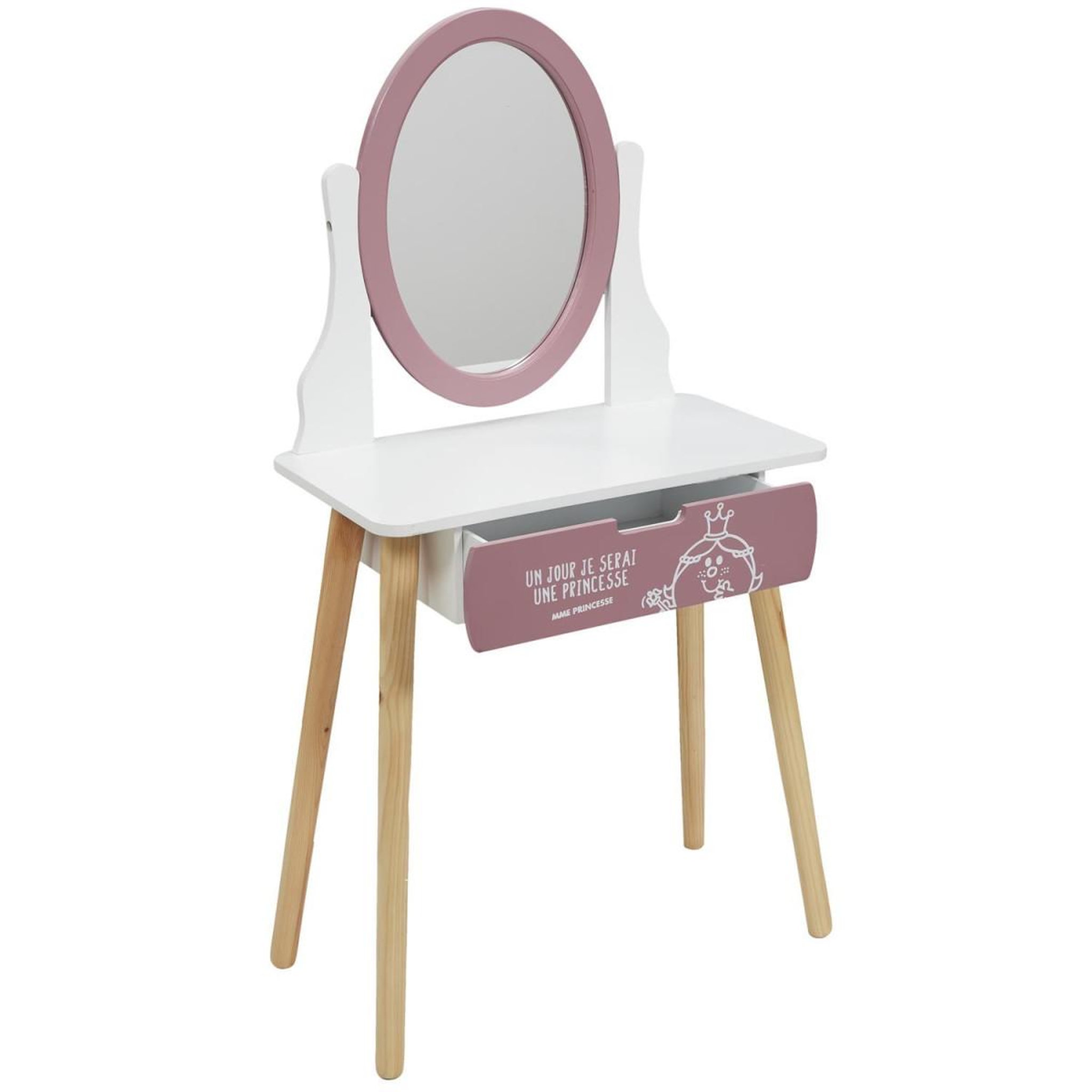 Voir la diapositive 5 : The Home Deco Factory Coiffeuse enfant  madame princesse  108cm rose