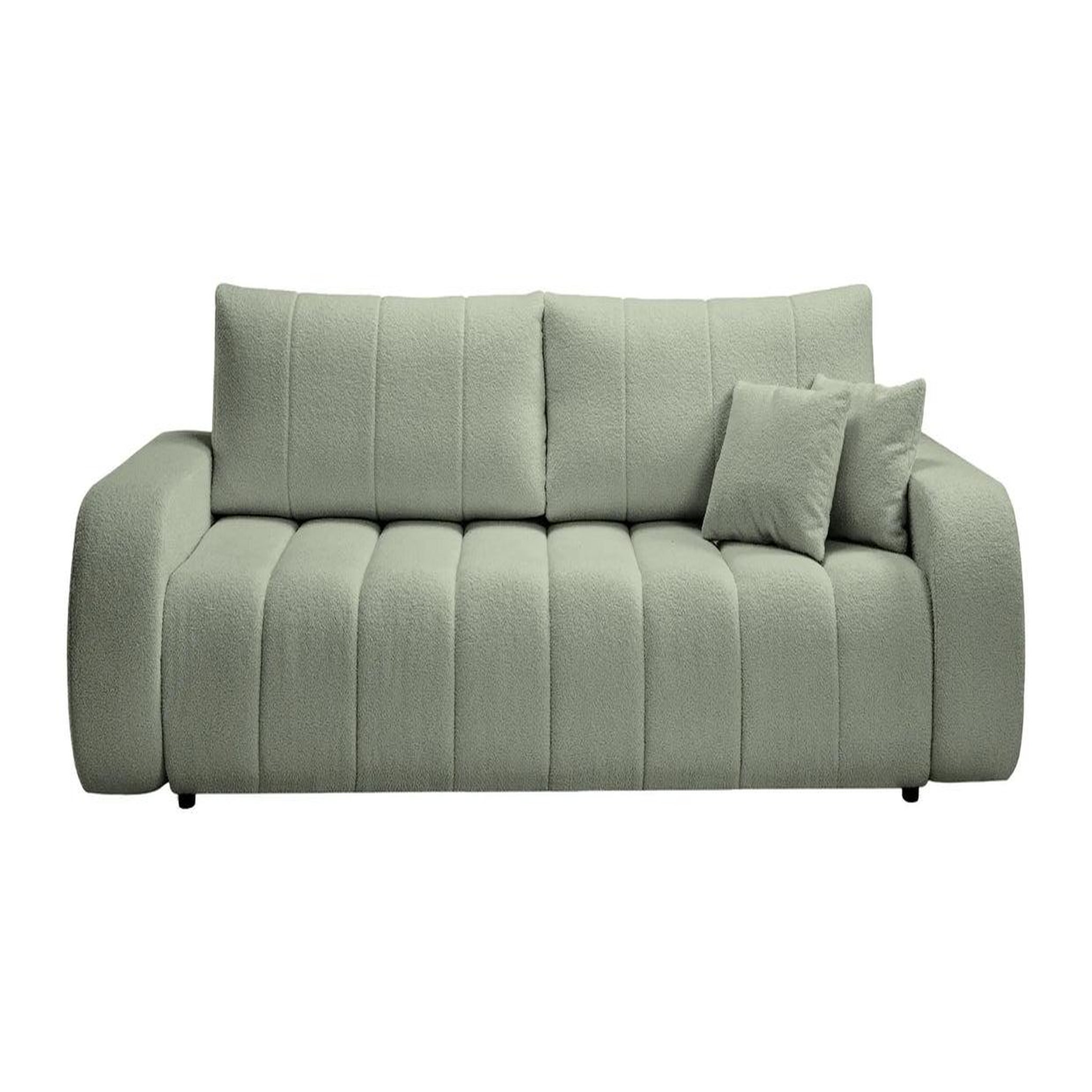 Voir la diapositive 1 : CASANOVA PARIS Celeste - canapé droit convertible tissu bouclette 3 places
