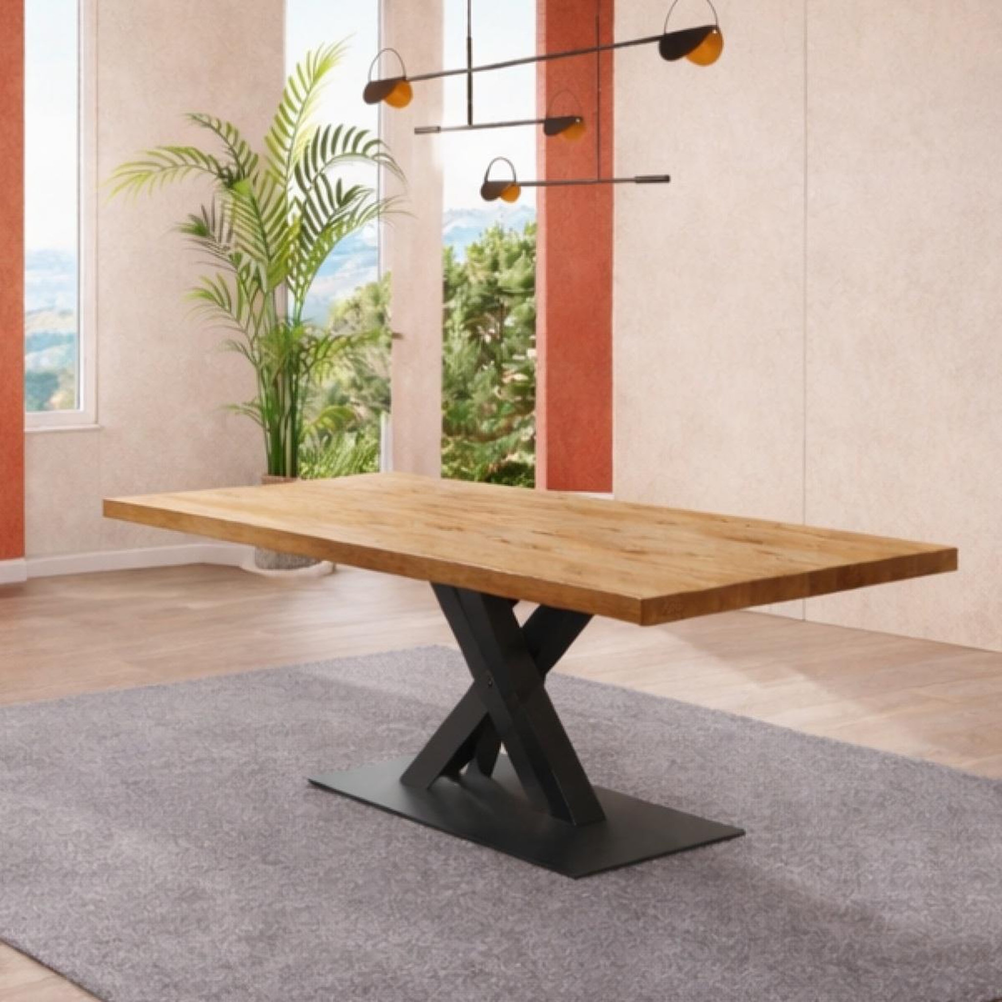 Voir la diapositive 2 : JLC KREATION Table de salle à manger moderne avec pied design 230cm racha
