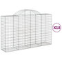 Voir la diapositive 2 : VIDAXL Paniers a gabions arques 18 pcs 200x50x120/140 cm Fer galvanise