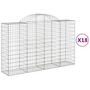 Voir la diapositive 2 : VIDAXL Paniers a gabions arques 18 pcs 200x50x120/140 cm Fer galvanise