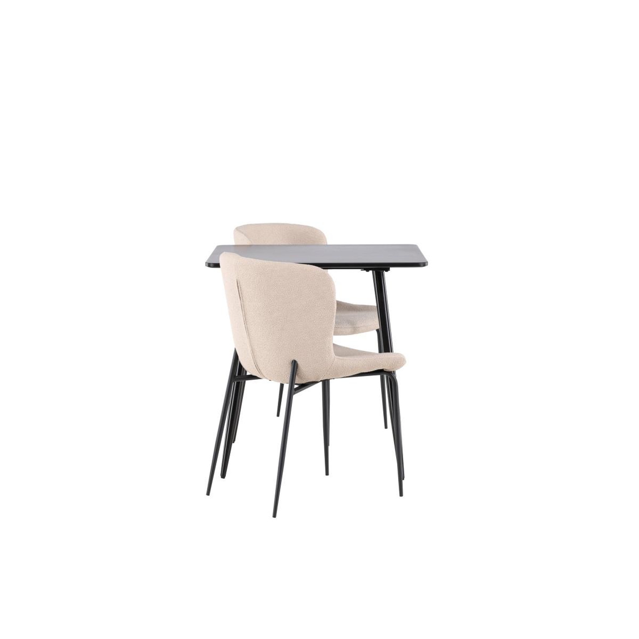 Voir la diapositive 4 : Paris Prix Ensemble table à manger & 2 chaises  polar & modesto  75cm noir & beige