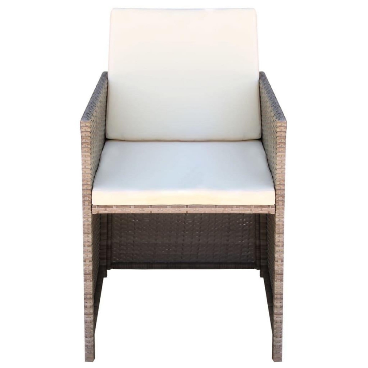 VIDAXL Chaises de jardin lot de 2 avec coussins Resine tressee Beige