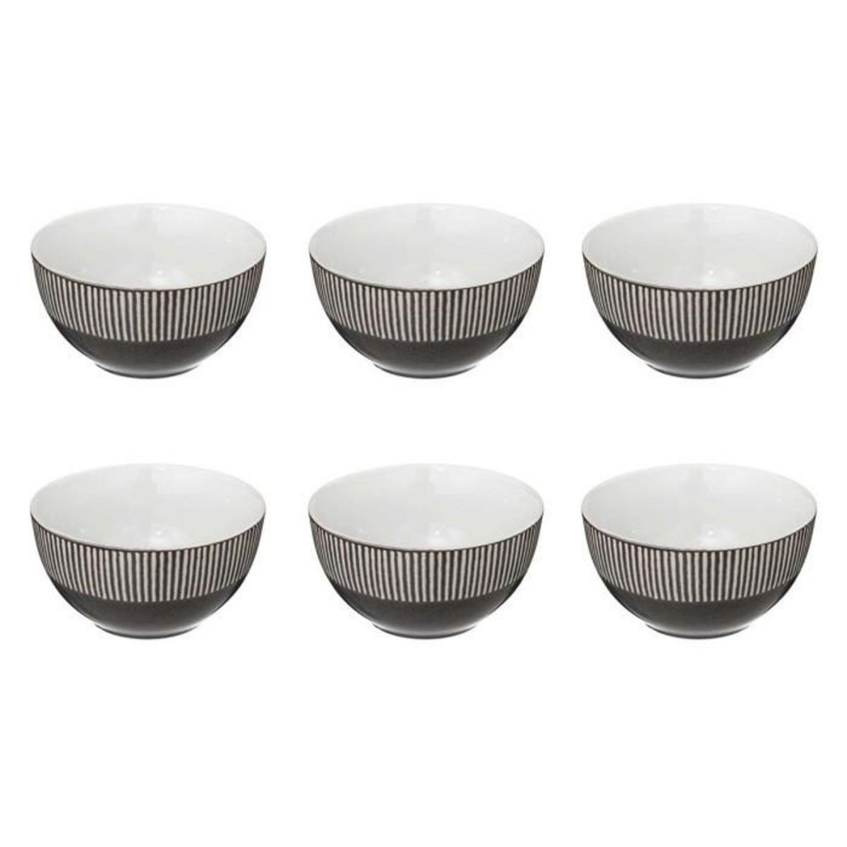 SECRET DE GOURMET Lot de 6 Bols en Céramique  Maya  70cl Gris