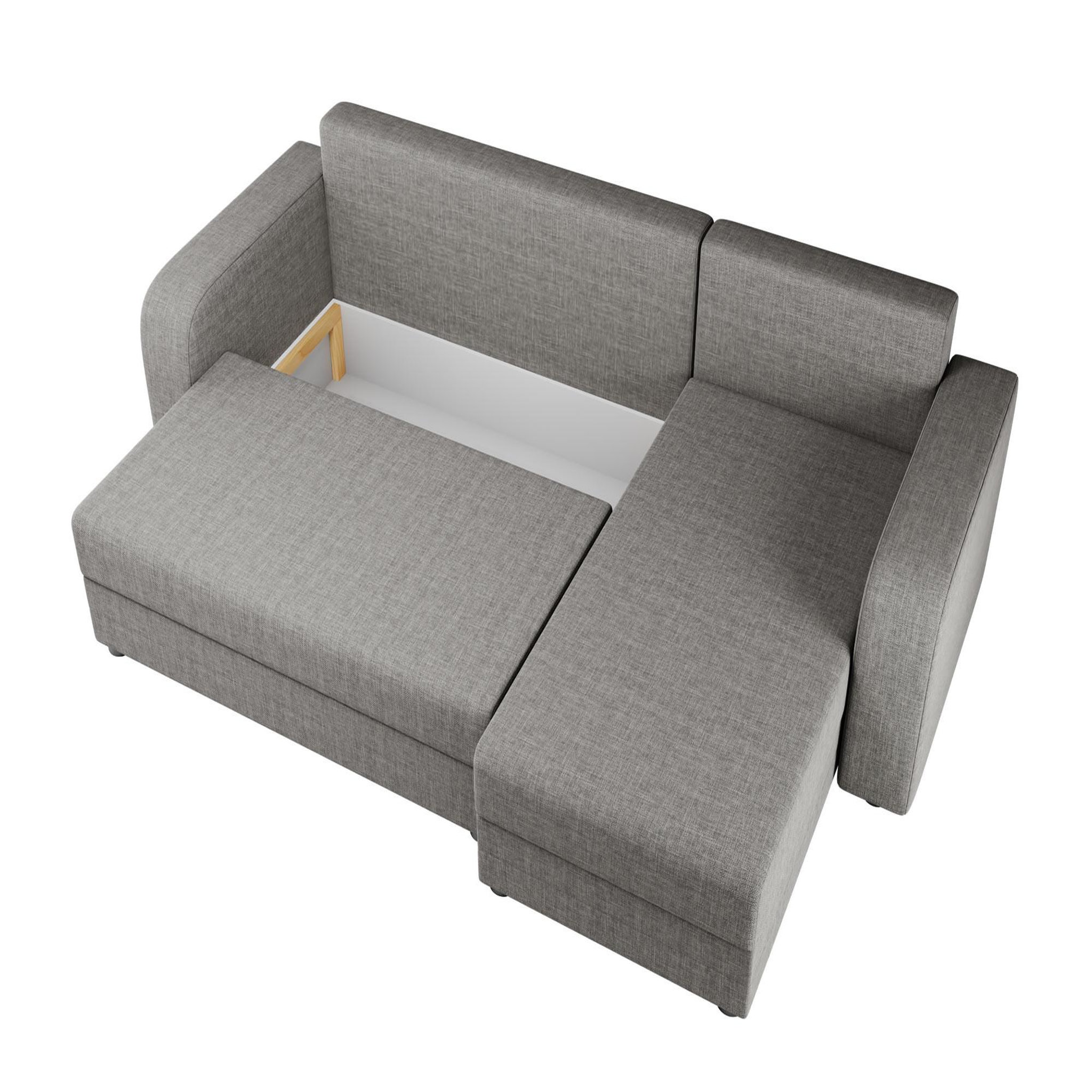 Voir la diapositive 3 : BEST MOBILIER Harvey - canapé d'angle réversible 4 places convertible avec coffre en tissu