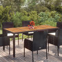Voir la diapositive 1 : VIDAXL Table de jardin dessus en bois Noir 190x90x75 cm Resine tressee