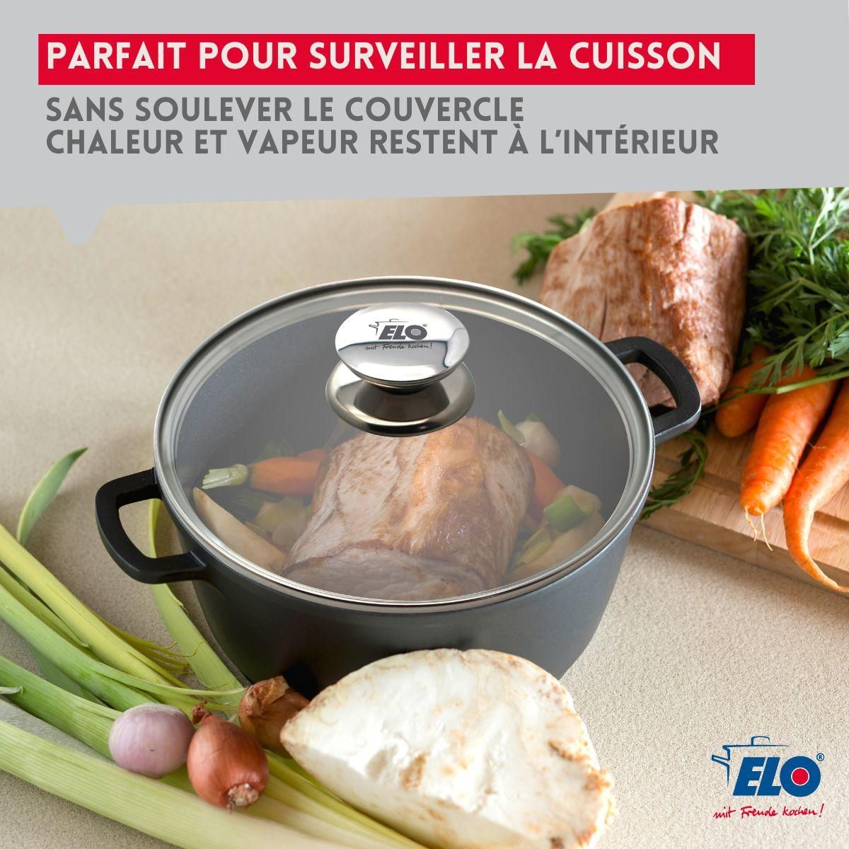 ELO Couvercle de cuisson 20 cm avec poignée en inox Galant Elo