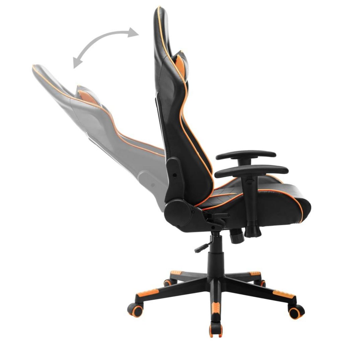 VIDAXL Chaise de jeu Noir et orange Cuir artificiel