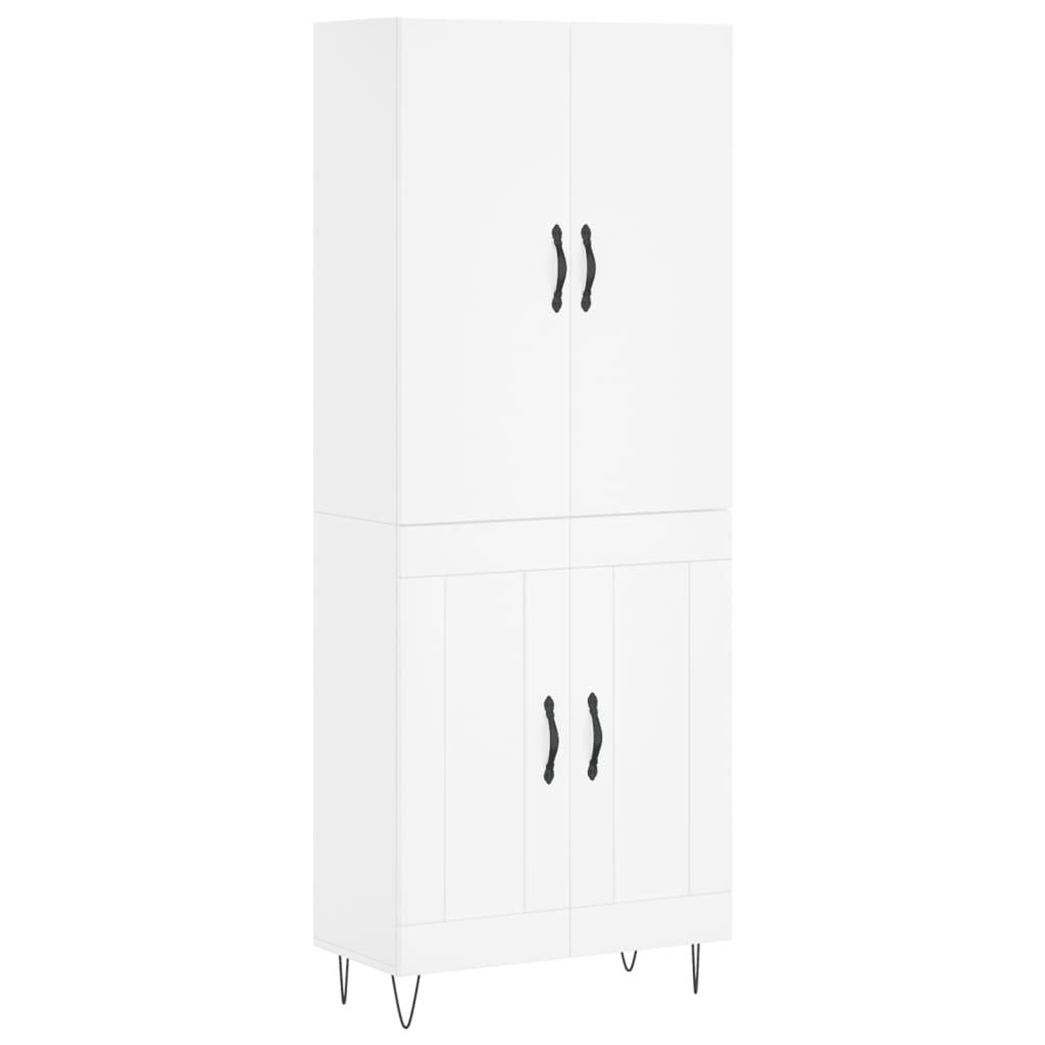Voir la diapositive 2 : VIDAXL Buffet haut Blanc 69,5x34x180 cm Bois d'ingenierie