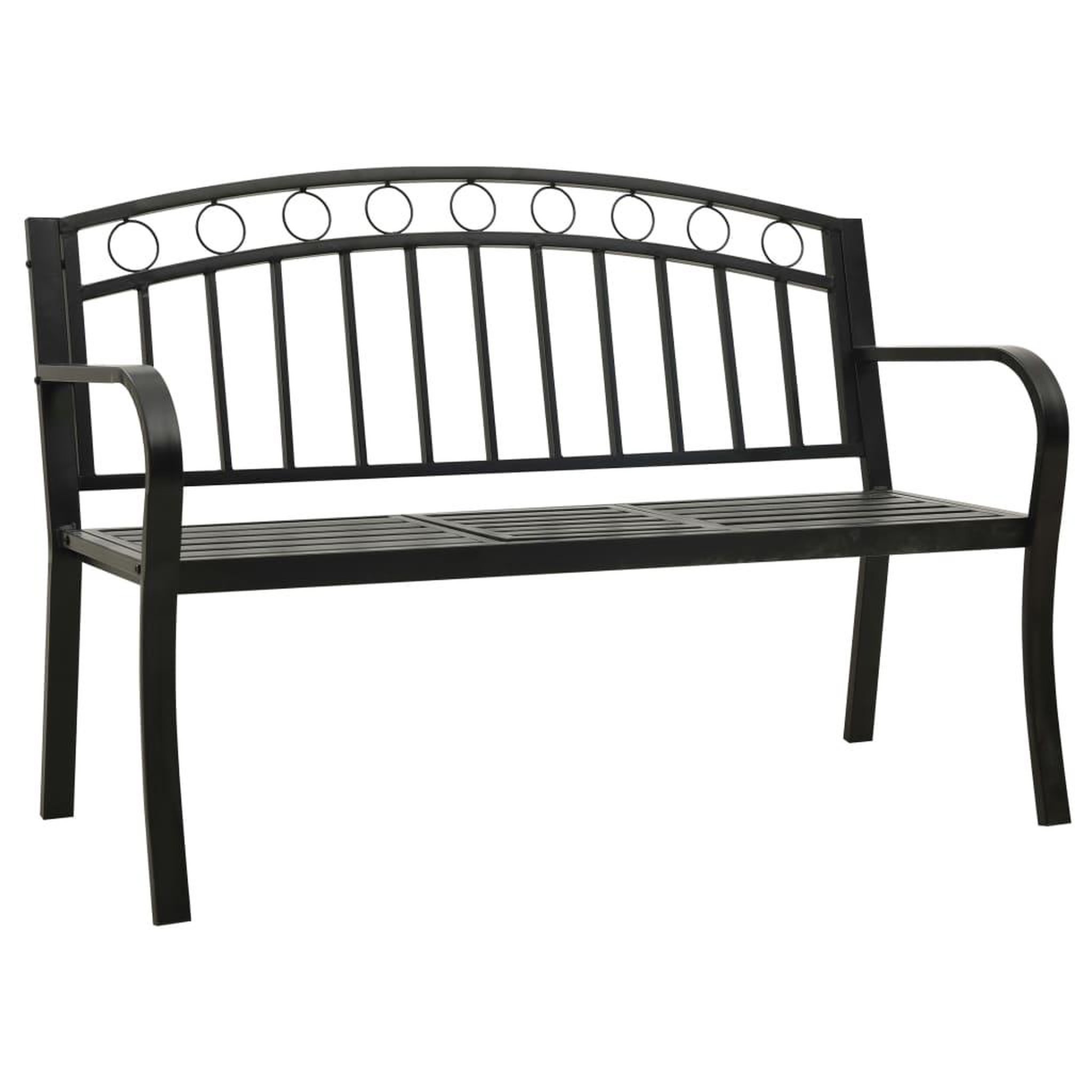 Voir la diapositive 2 : VIDAXL Banc de jardin avec table Noir 120 cm Acier