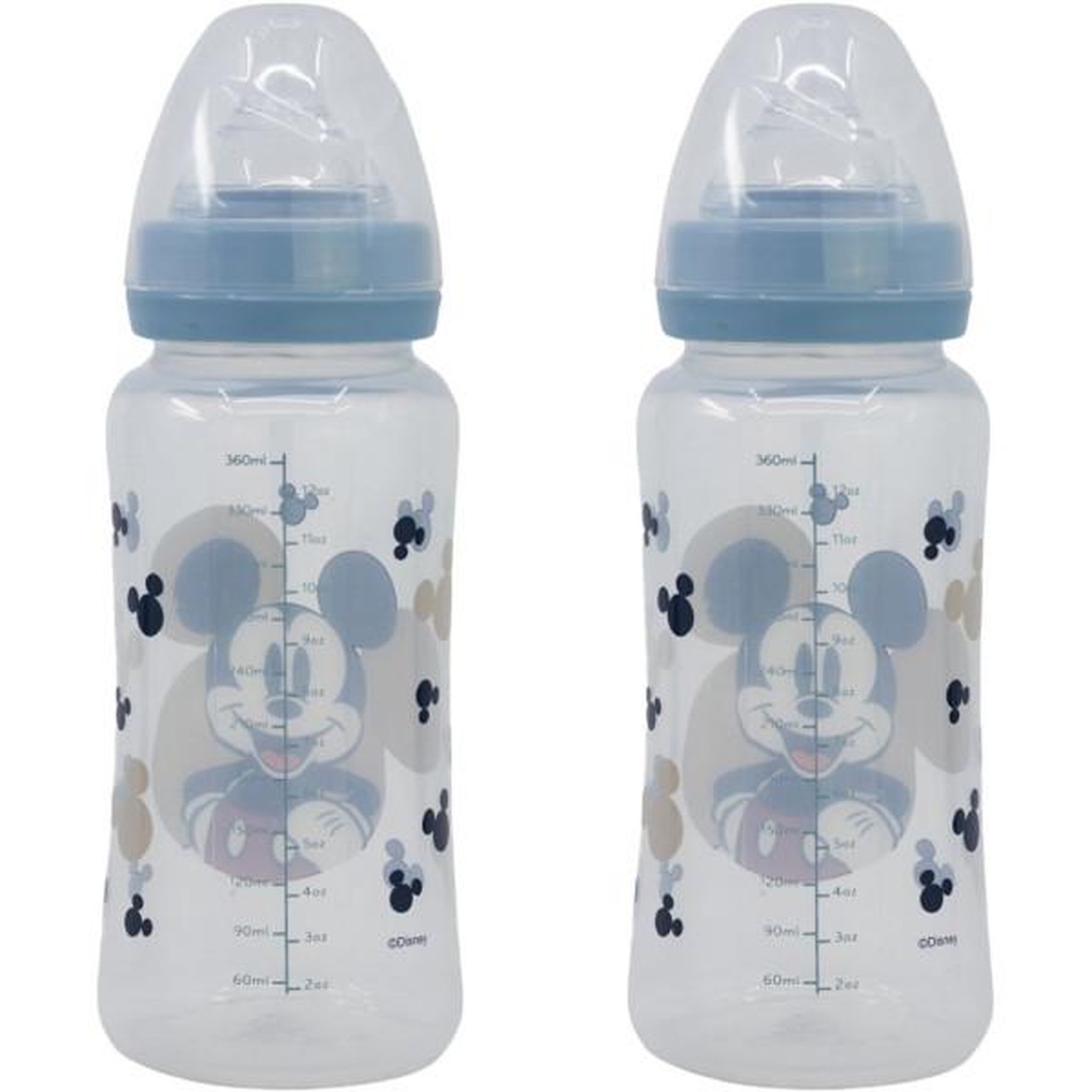 Voir la diapositive 2 : DISNEY BABY Lot de 2 biberons - DISNEY BABY - MICKEY COLLECTOR - 360 ml - Tétine silicone - Débit 3 positions