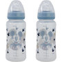 Voir la diapositive 2 : DISNEY BABY Lot de 2 biberons - DISNEY BABY - MICKEY COLLECTOR - 360 ml - Tétine silicone - Débit 3 positions