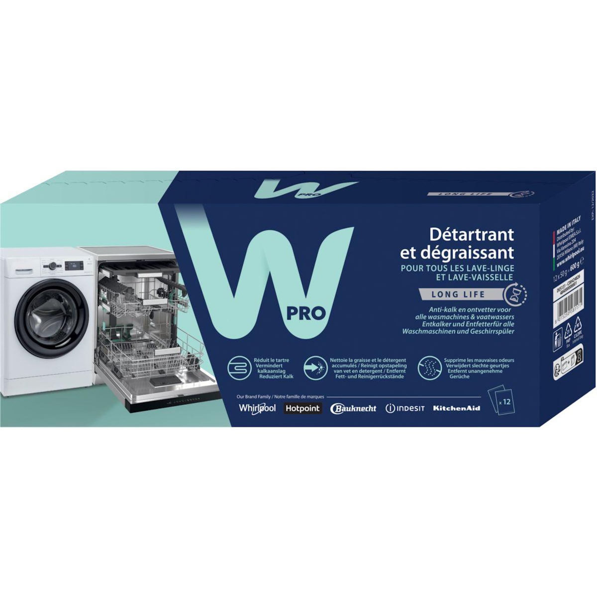 WPRO Nettoyant Détartrant 3 en 1 LL/LV - DES131 - 1 an
