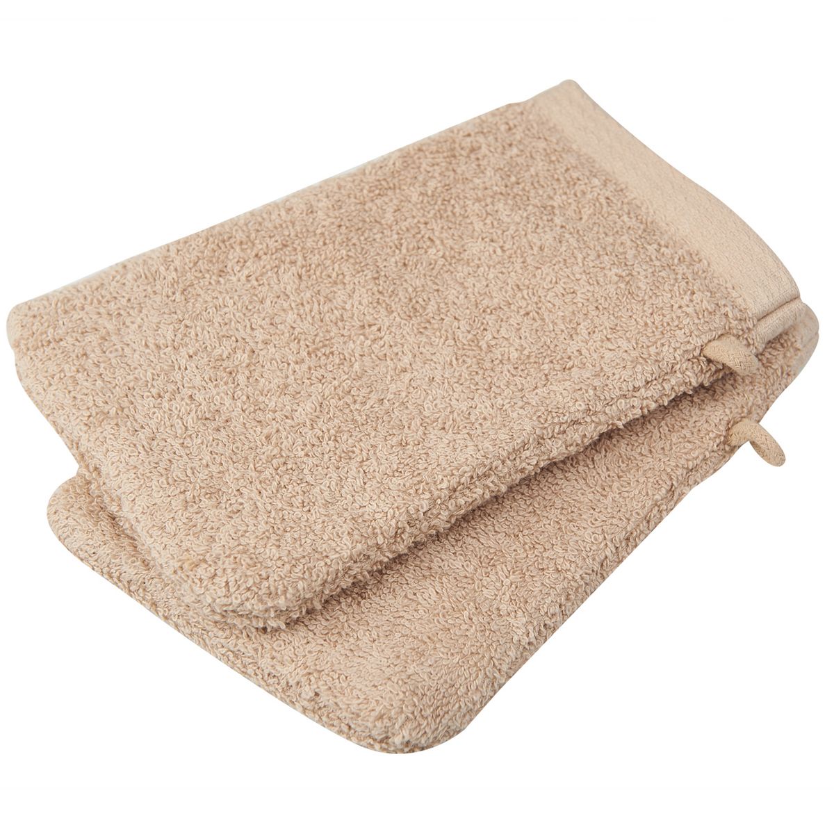 ACTUEL Lot de 2 gants de toilette coton bio organic 540gr/m2