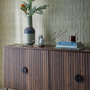 Voir la diapositive 4 : SWEEEK Buffet de rangement effet bois foncé. Bazalt. quatre portes. deux étagères. buffet haut. vaisselier. L 157.5 x l 39 x H 83cm