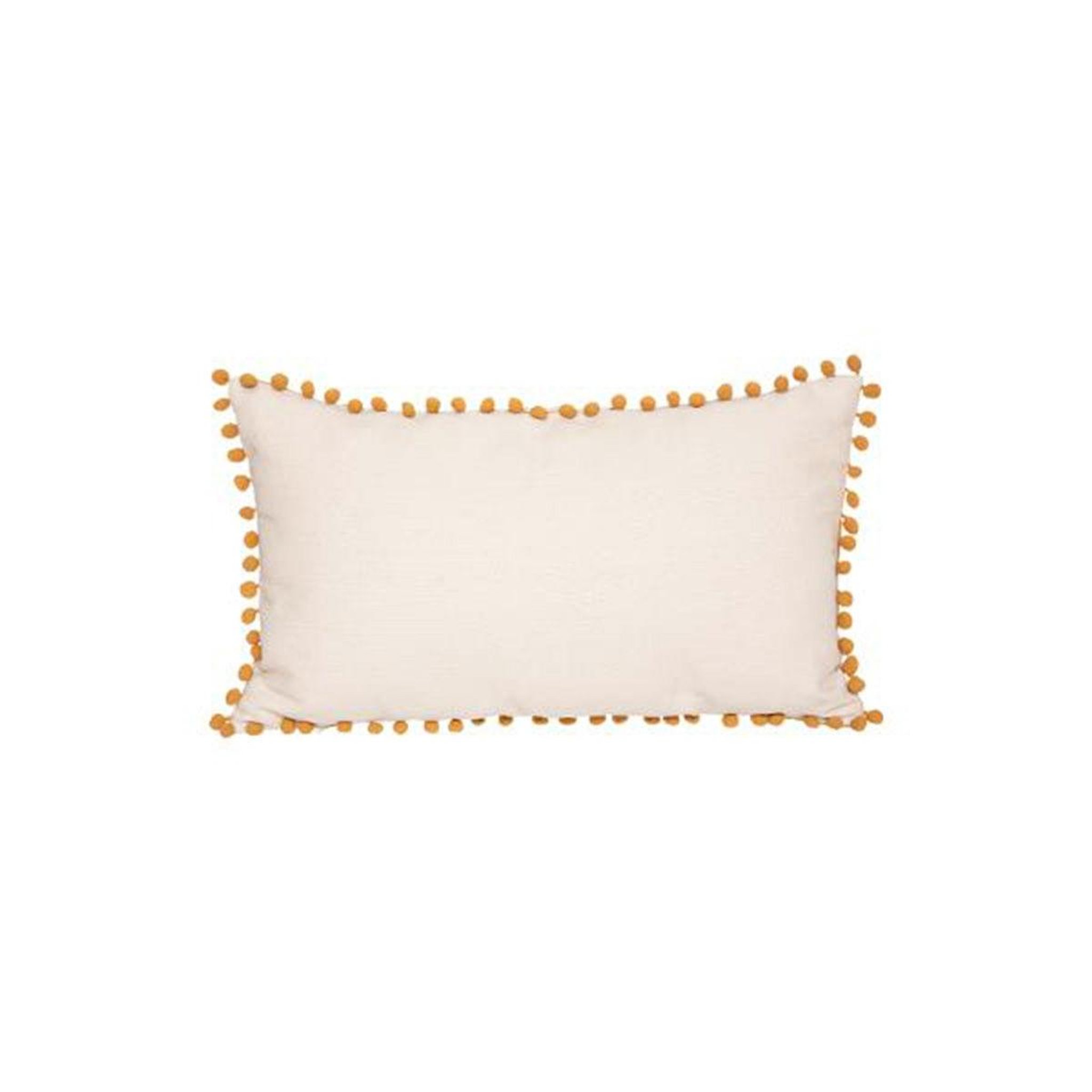 Voir la diapositive 2 : Atmosphera Kids Coussin déco enfant  pompons  30x50cm ocre
