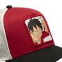 Voir la diapositive 3 : CAPSLAB Casquette trucker avec filet en sergé de coton One piece Luffy Red