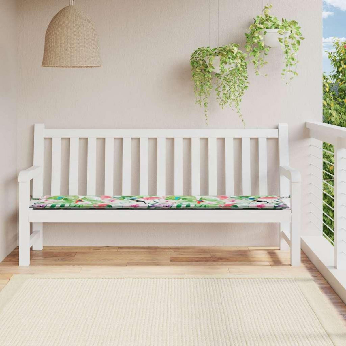 VIDAXL Coussin de banc de jardin multicolore 200x50x3 cm tissu