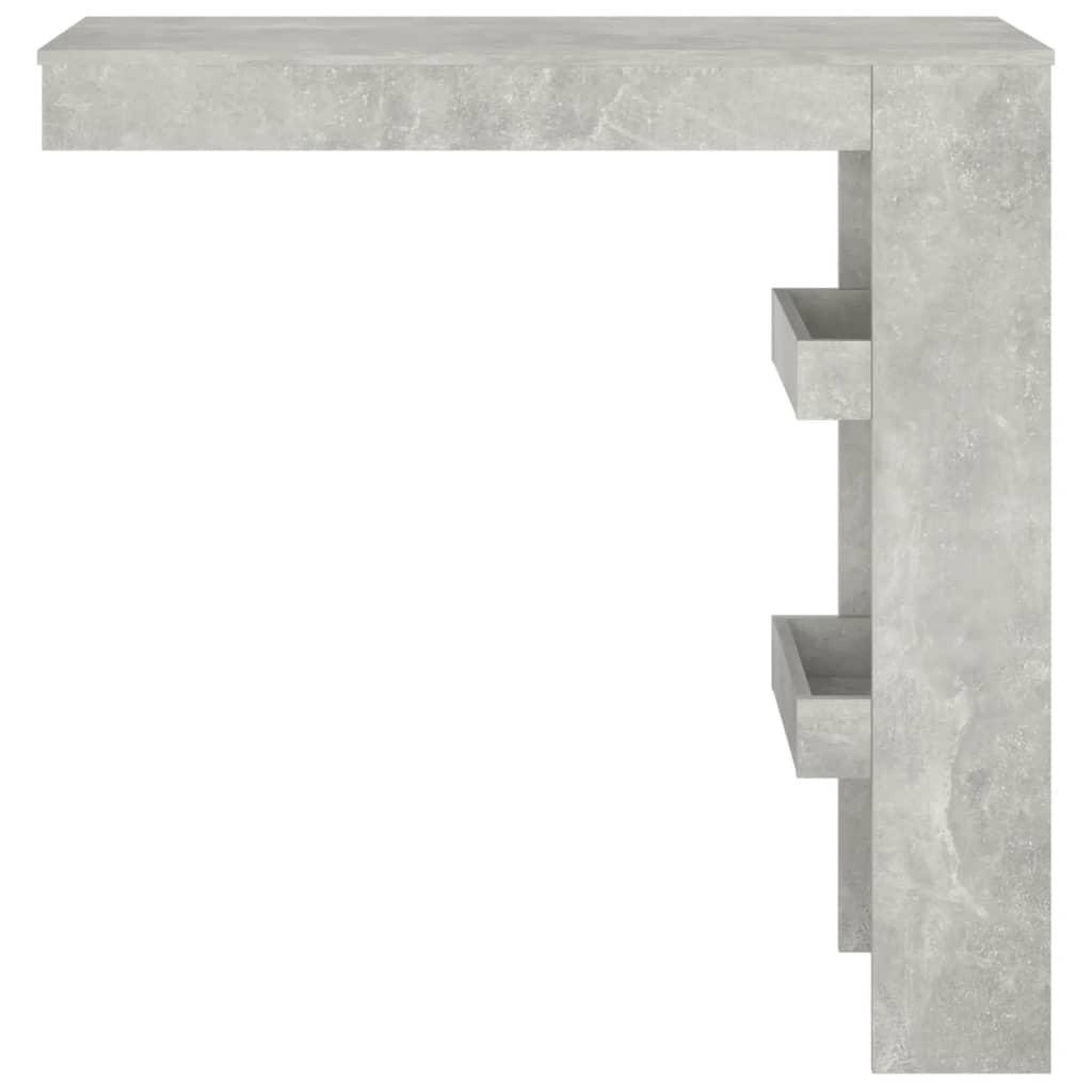 Voir la diapositive 3 : VIDAXL Table de bar murale Gris Beton 102x45x103,5cm Bois d'ingenierie