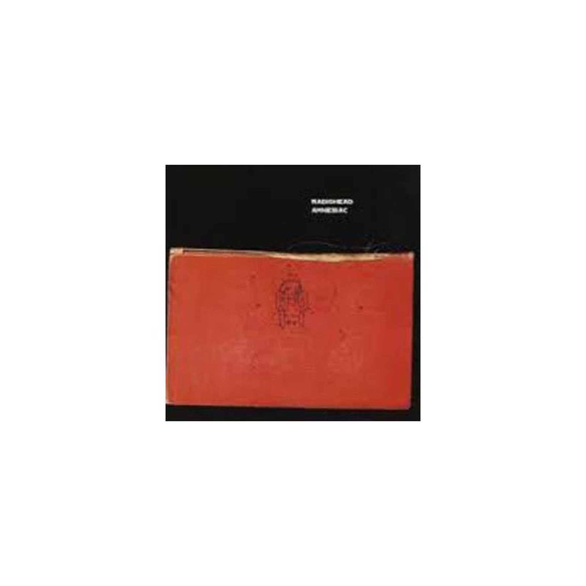Disque vinyle vinyl record cover art hardressed amnesiac carré noir et rouge/orange
