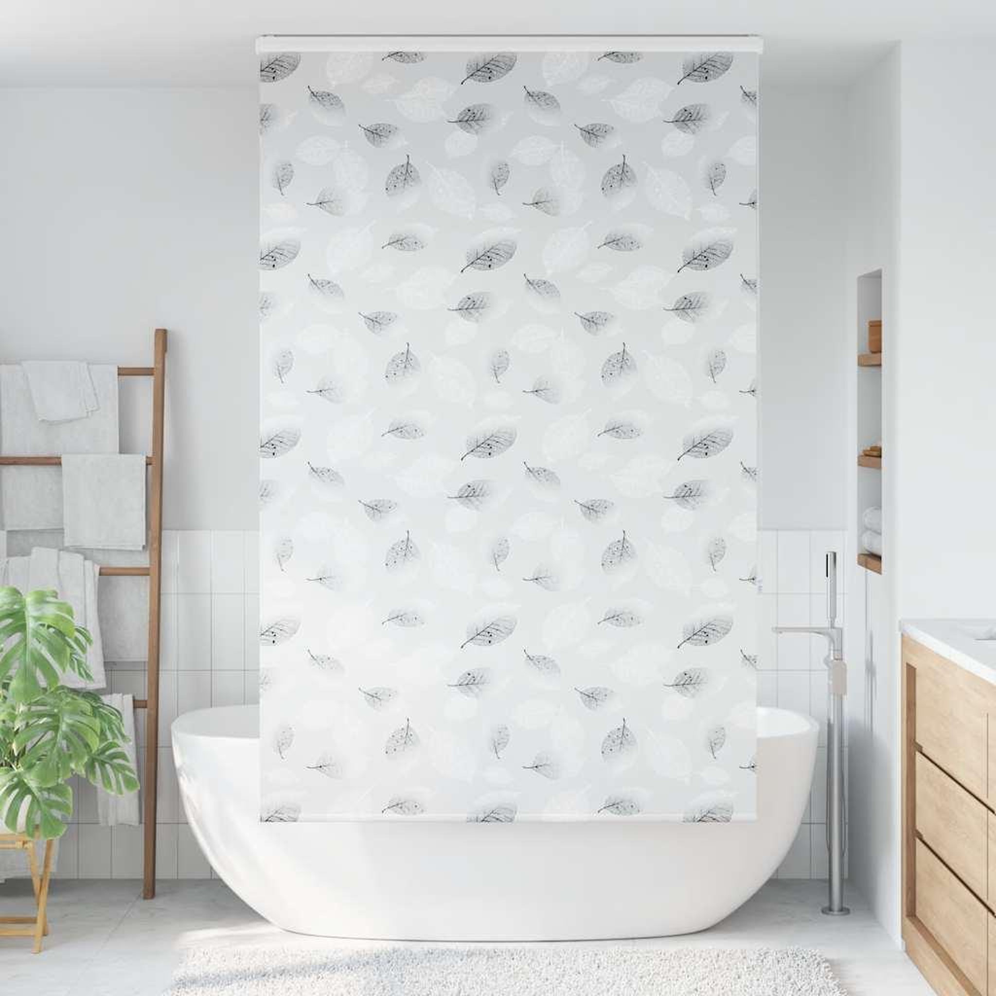 Voir la diapositive 2 : VIDAXL Store enrouleur de douche avec cassette largeur du tissu 126 cm