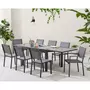 MARKET24 Table de jardin extensible rectangulaire 6 a 10 personnes - Structure aluminium - Plateau verre trempé - L 135-270 x H 75 x P 9