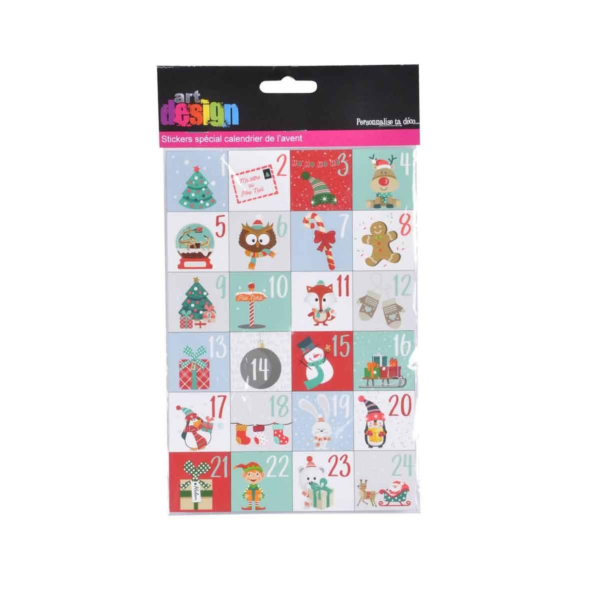 Voir la diapositive 2 : ARTDESIGN Stickers de noël  calendrier de l'avent  multicolore