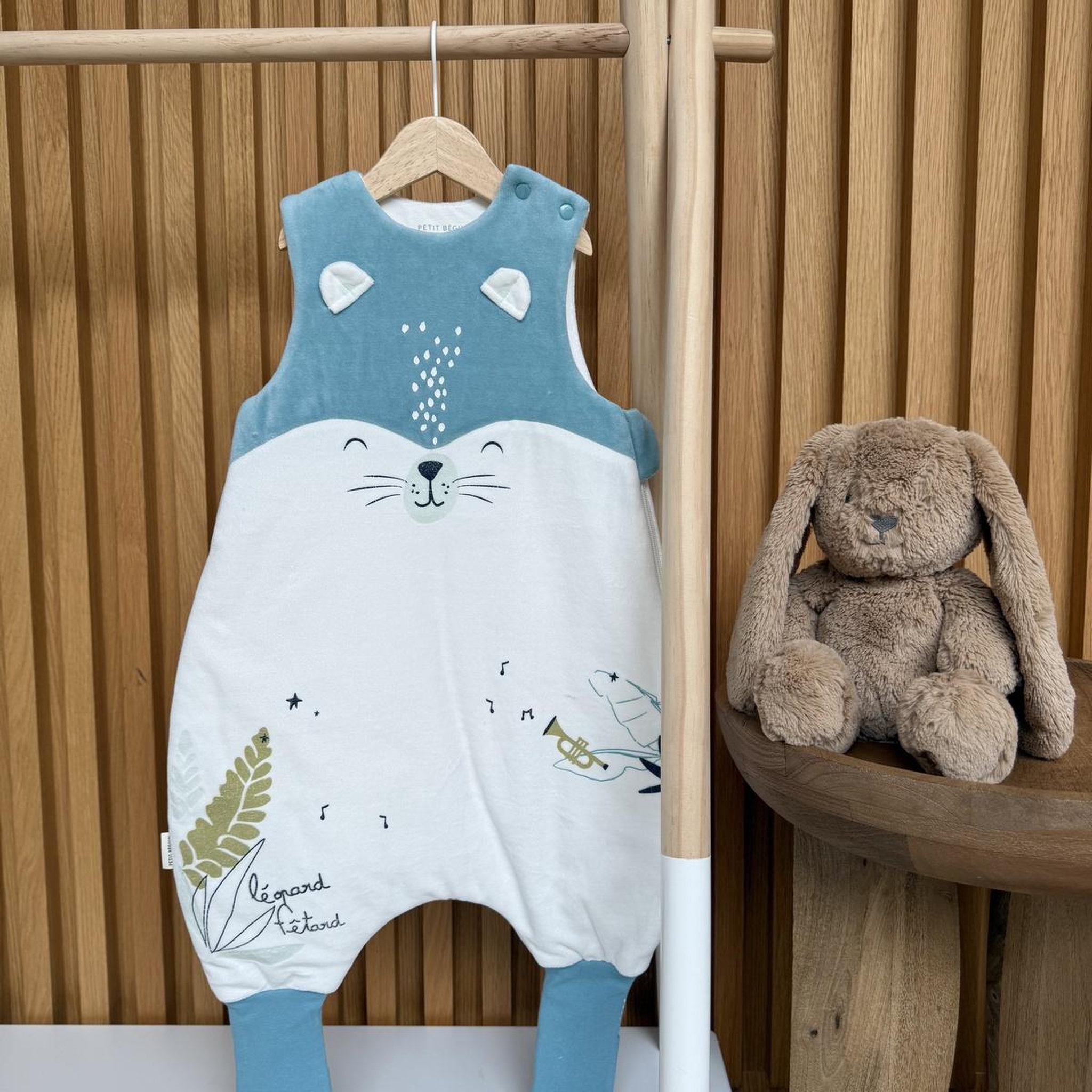 Voir la diapositive 4 : Petit Béguin Turbulette d'hiver en velours avec pieds retroussables Oscar