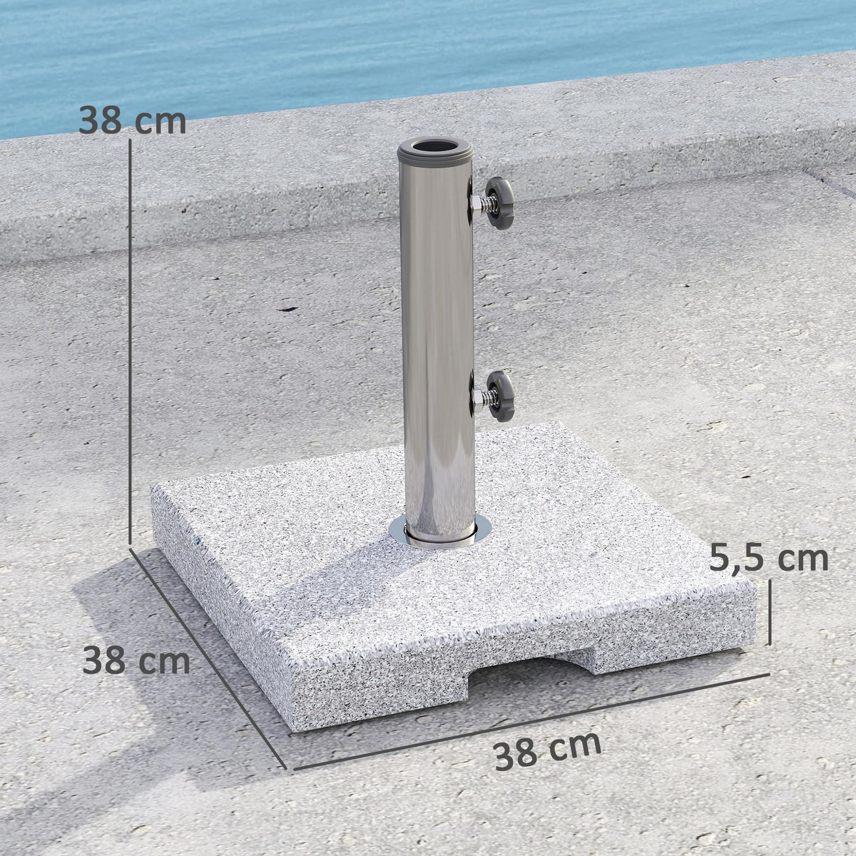 OUTSUNNY Pied de parasol granite 21 Kg compatible mât dia. 32-48 mm