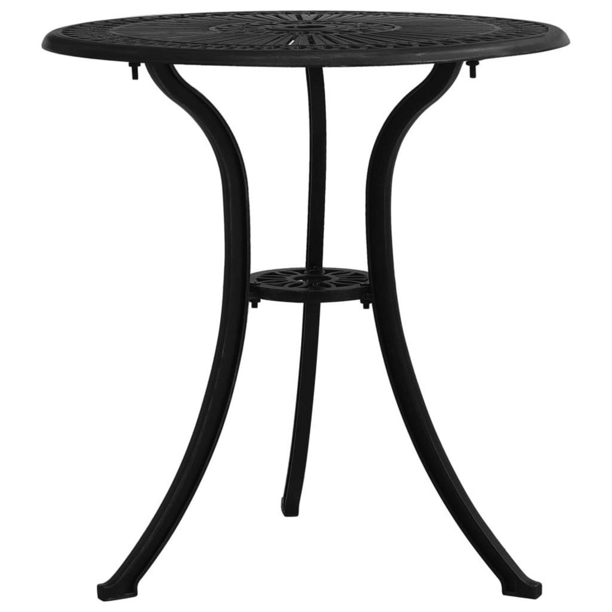 VIDAXL Table de jardin Noir 62x62x65 cm Aluminium coule