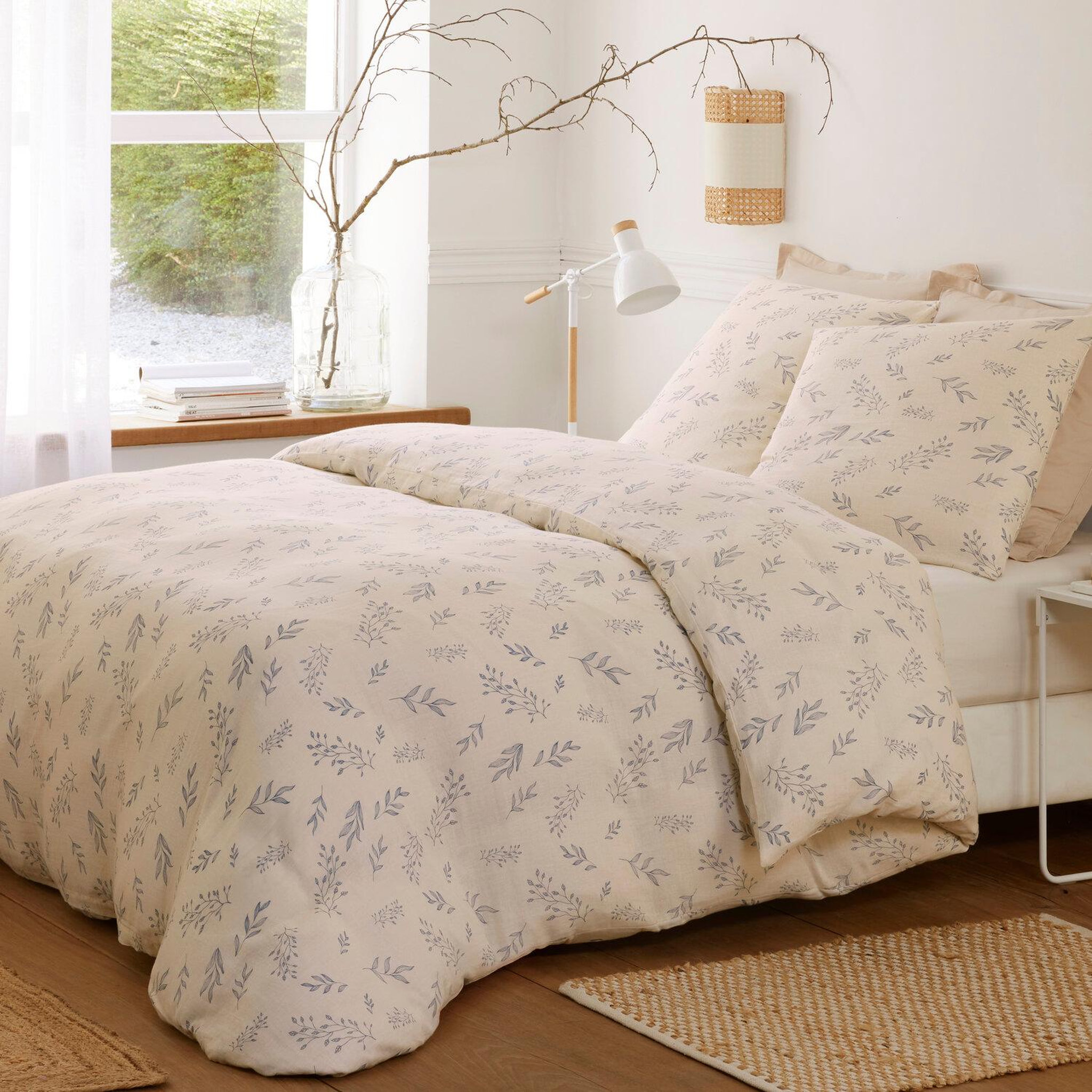 BATON ROUGE Parure housse de couette 100% gaze de coton imprimé liveo. Coloris disponibles : Multicolore