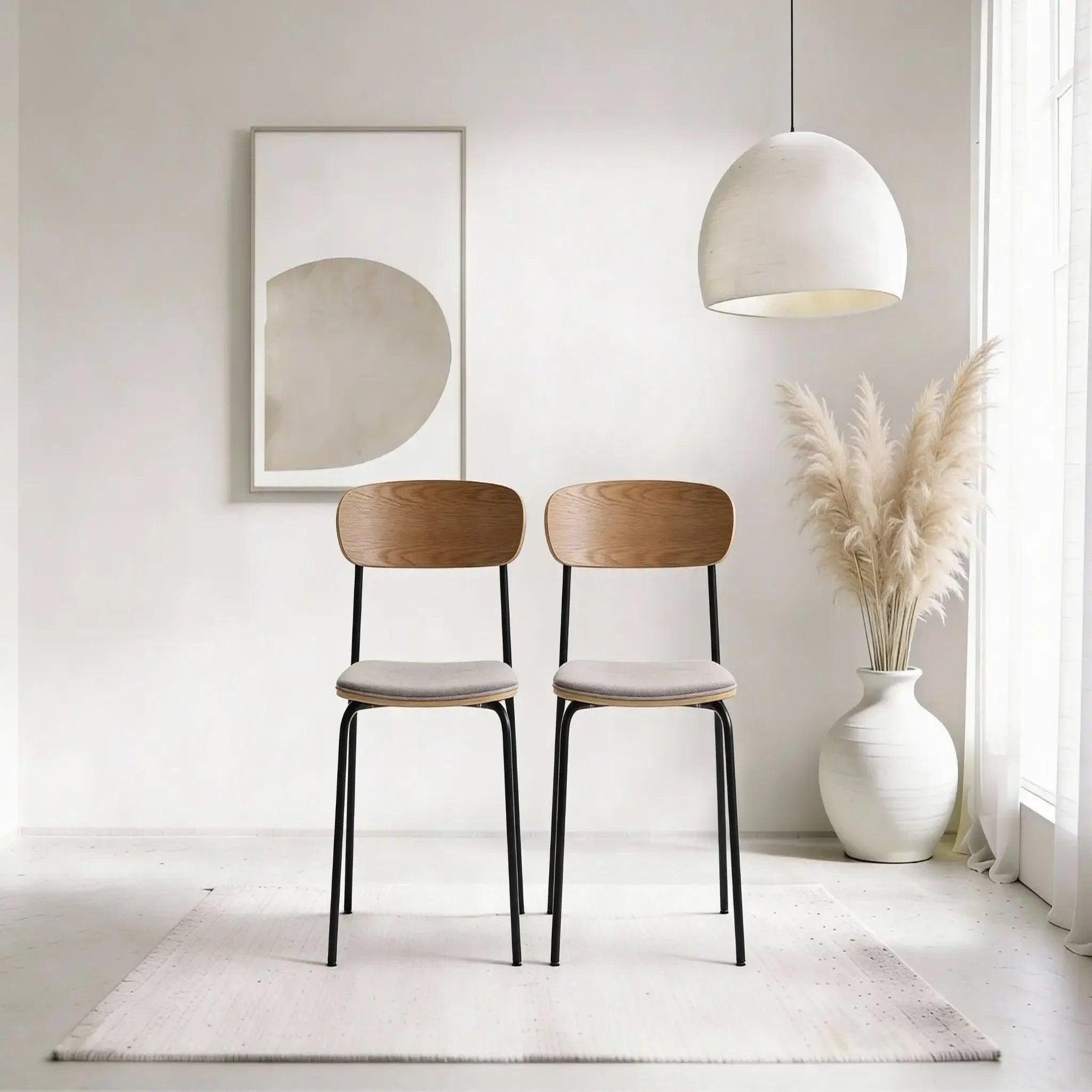 Voir la diapositive 2 : CASANOVA PARIS Olen - lot de 2 chaises pieds en métal