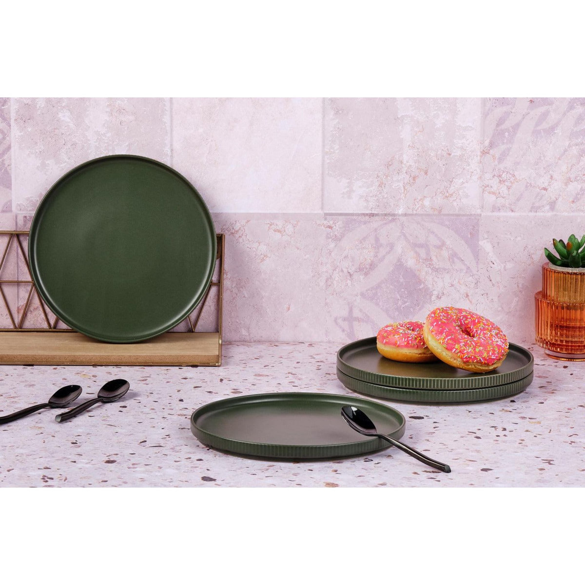 BJORN Assiette SCANDI Ø21,5cm - 4 pièces - Olive