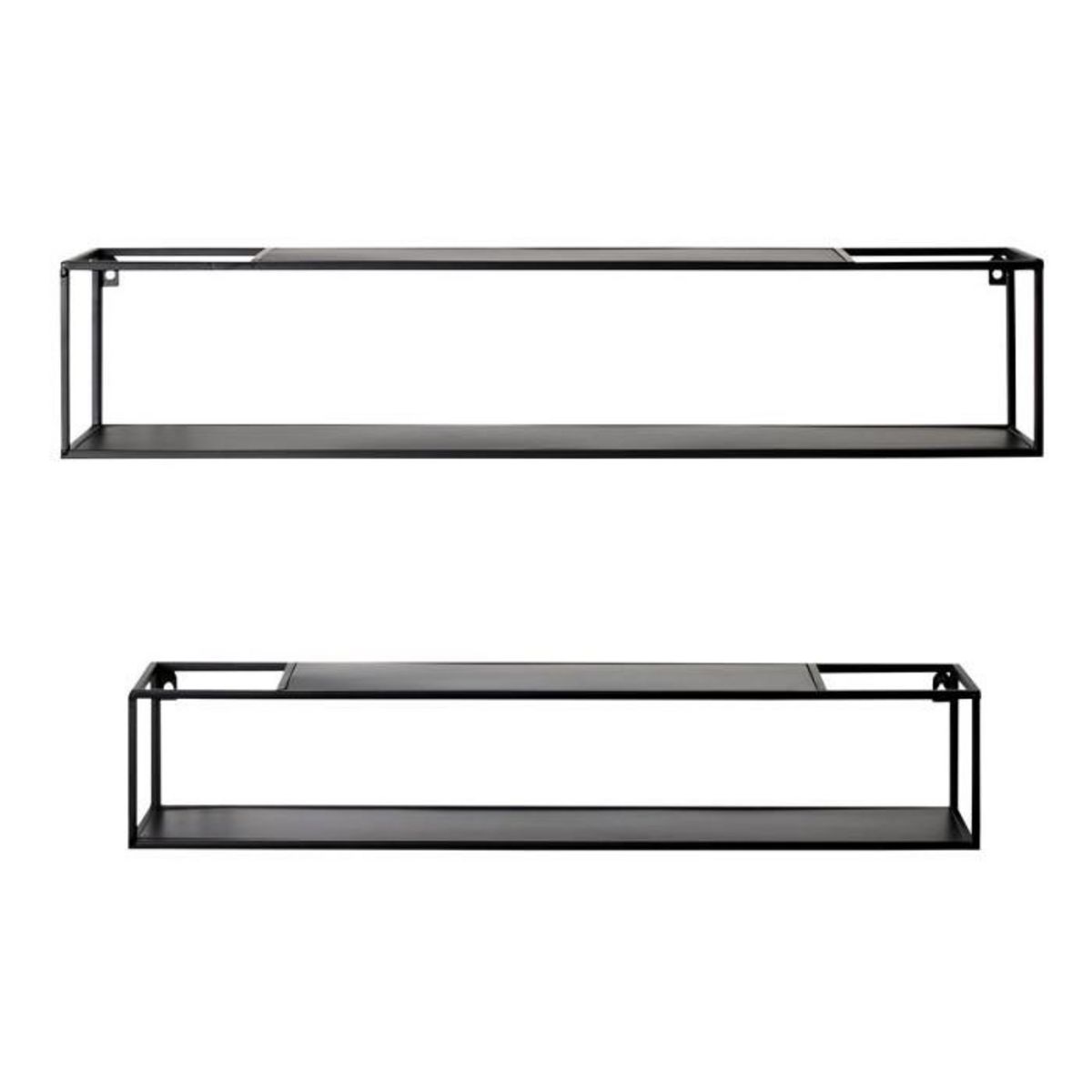 Paris Prix Lot de 2 Étagères Murales  Tablettes  85cm Noir