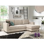 LISA DESIGN Jake - canapé d'angle droit - convertible avec coffre - 4 places - en velours côtelé. Coloris disponibles : Beige