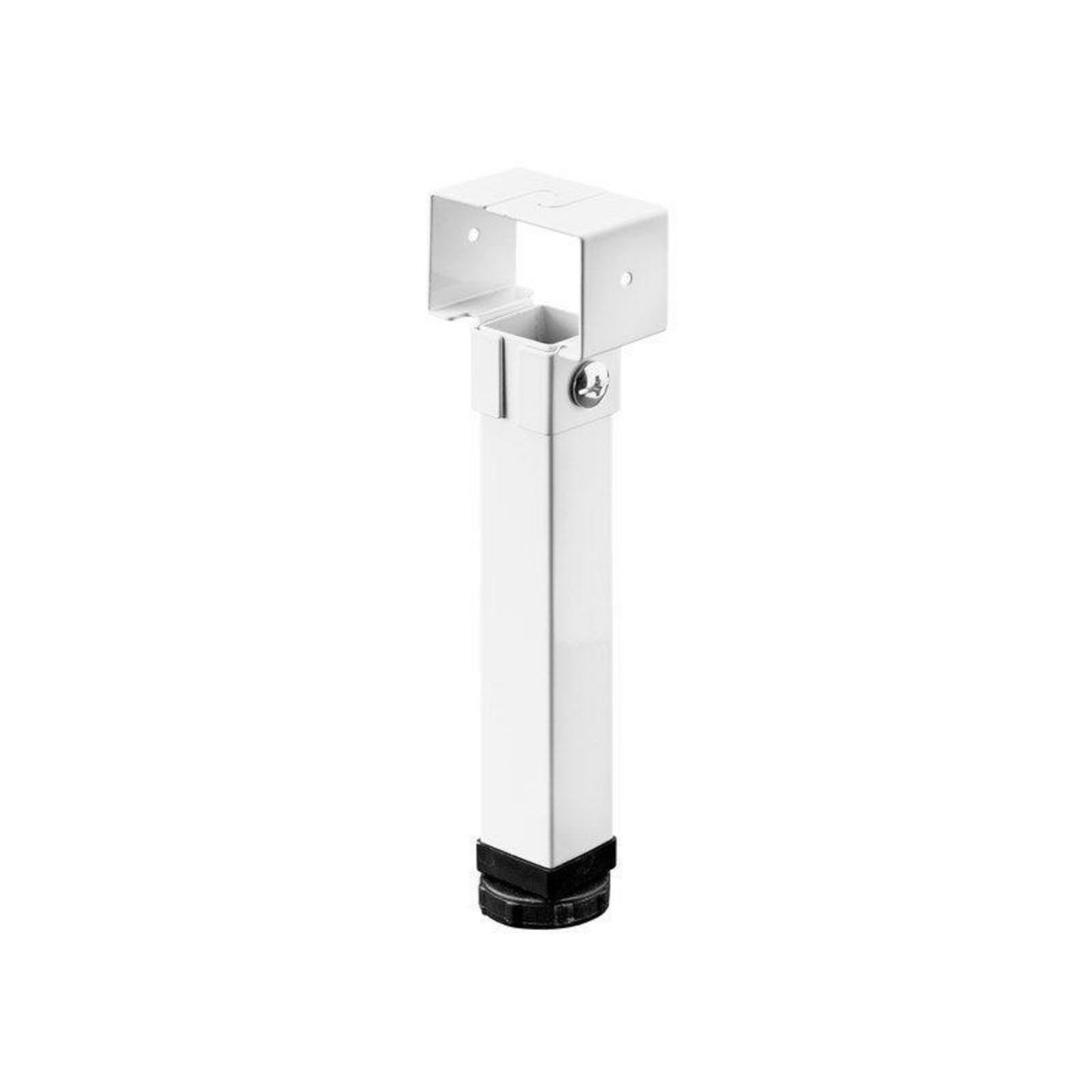 CENTRALE BRICO Pied de lit carré HETTICH, acier blanc, hauteur reglable de 24 à 26.5 cm
