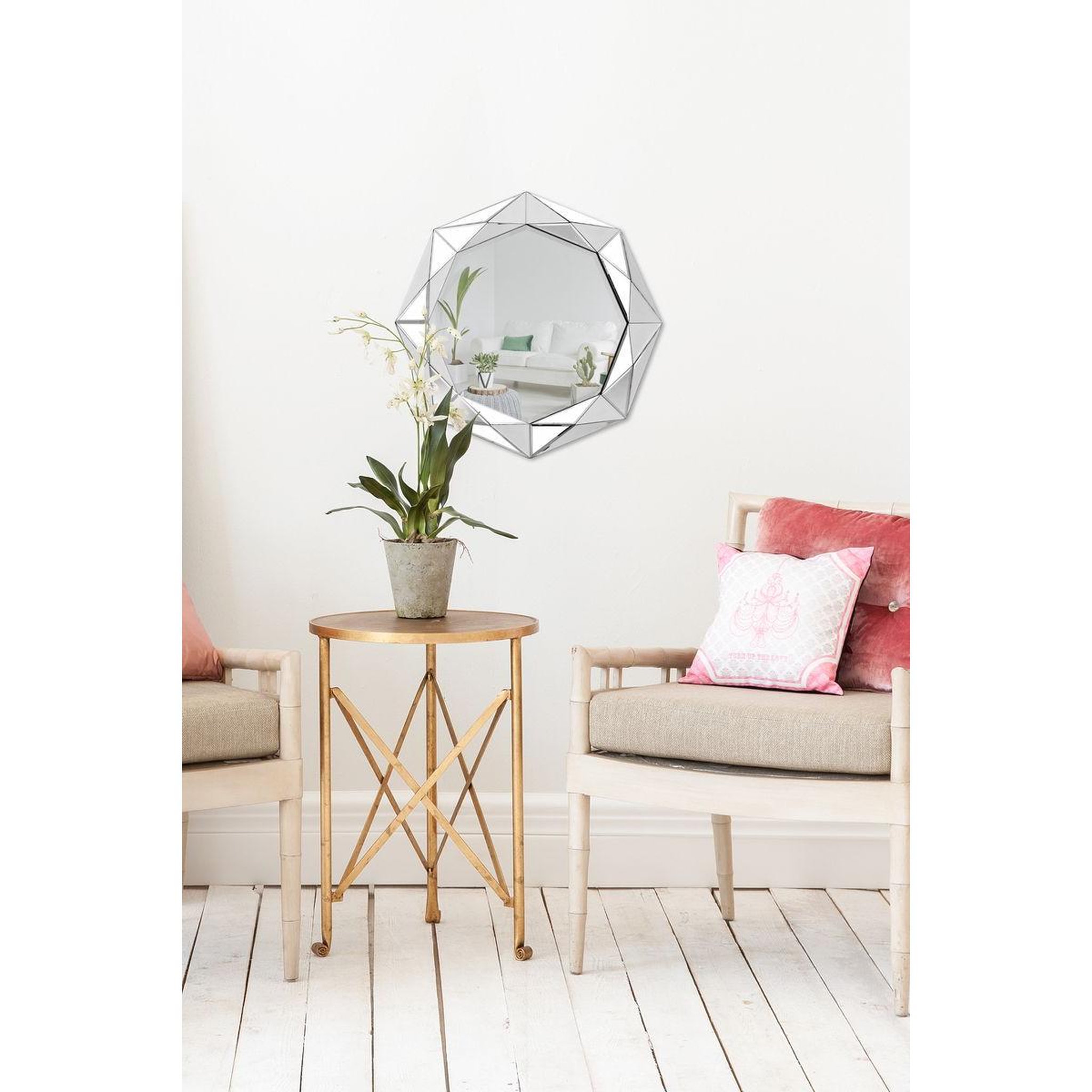 Voir la diapositive 4 : Paris Prix Miroir Mural Design  Herakles  80cm Argent