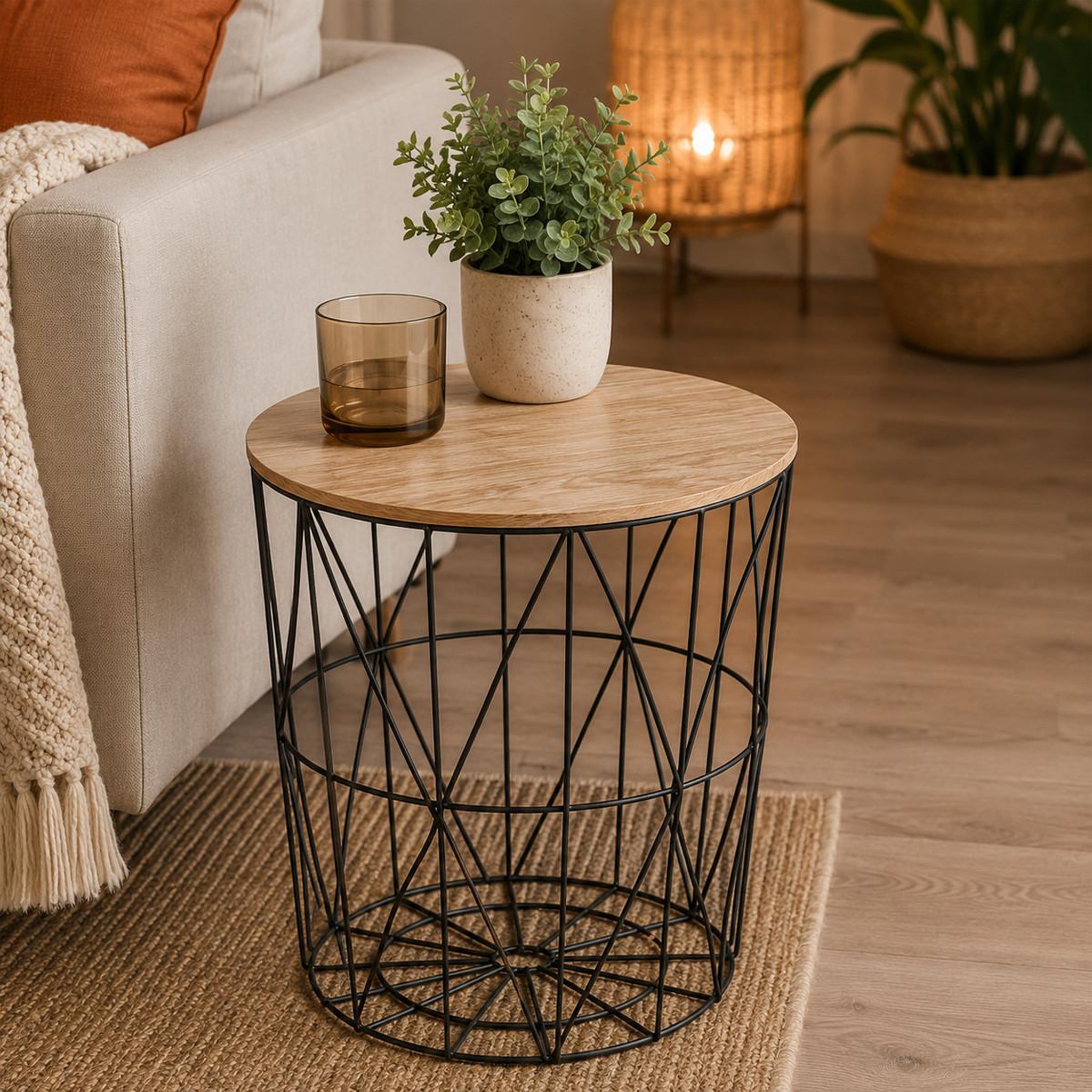 Voir la diapositive 4 : ATMOSPHERA Table d'appoint design  kumi  41cm noir