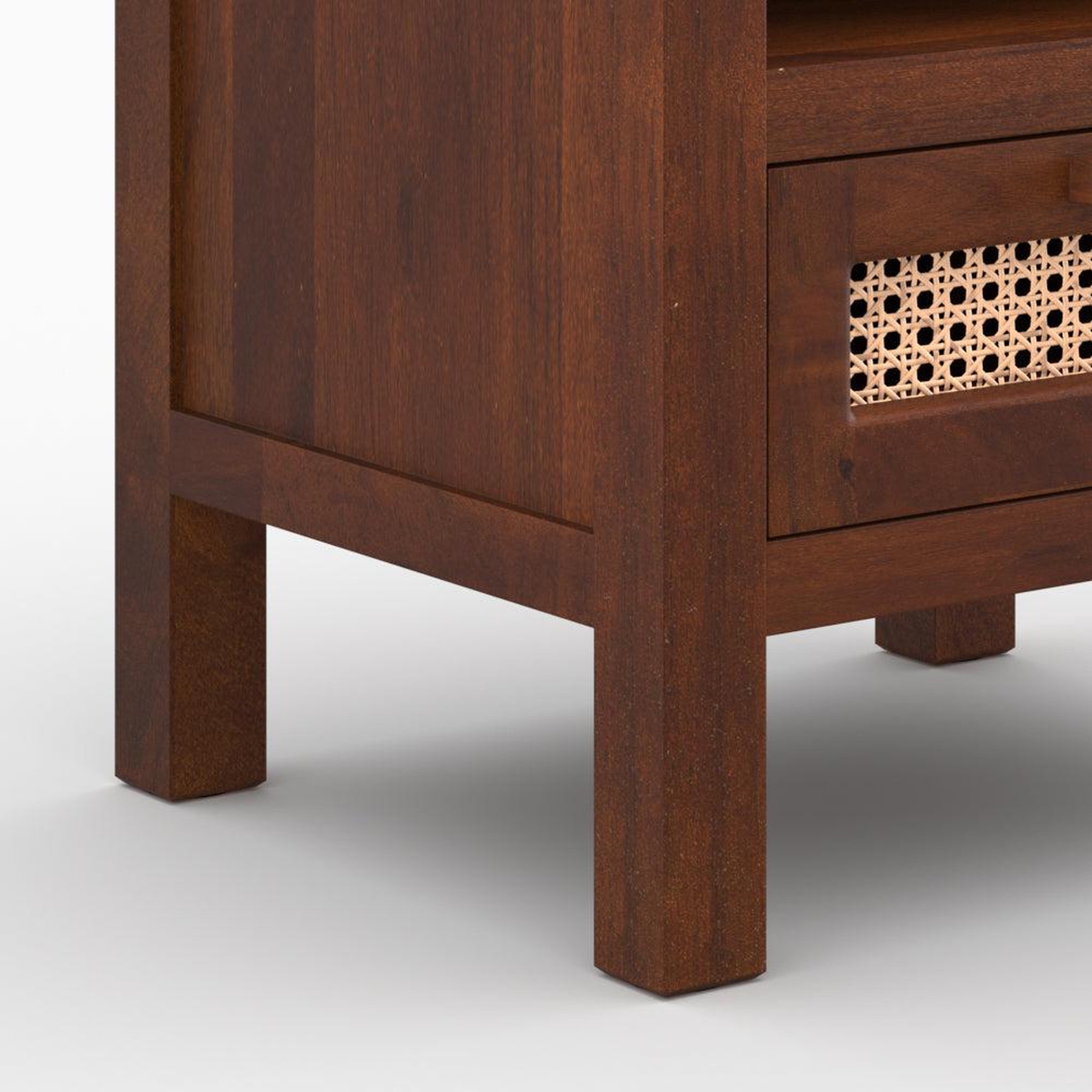 Voir la diapositive 5 : MAISON PAVANE Table de chevet en bois de manguier et cannage-tiki