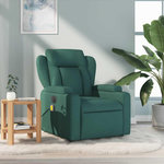 VIDAXL Fauteuil de massage inclinable Vert fonce Tissu