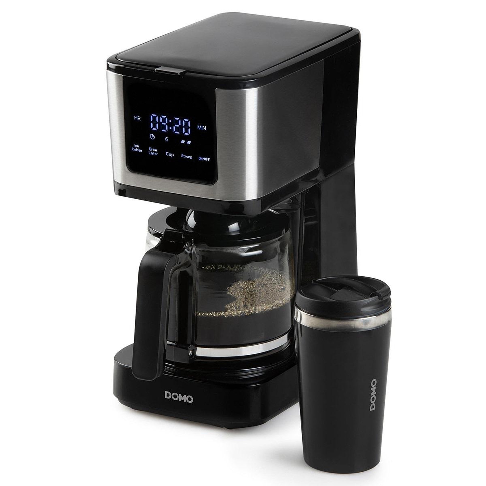 Voir la diapositive 2 : Domo Cafetière filtre programmable 10 tasses 900w noir - do733k
